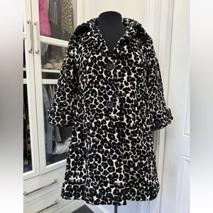 VINTAGE FOREVER 21 LEOPARD COAT JACQUARD BLACK GOLD SMALL Y2K 2000s era